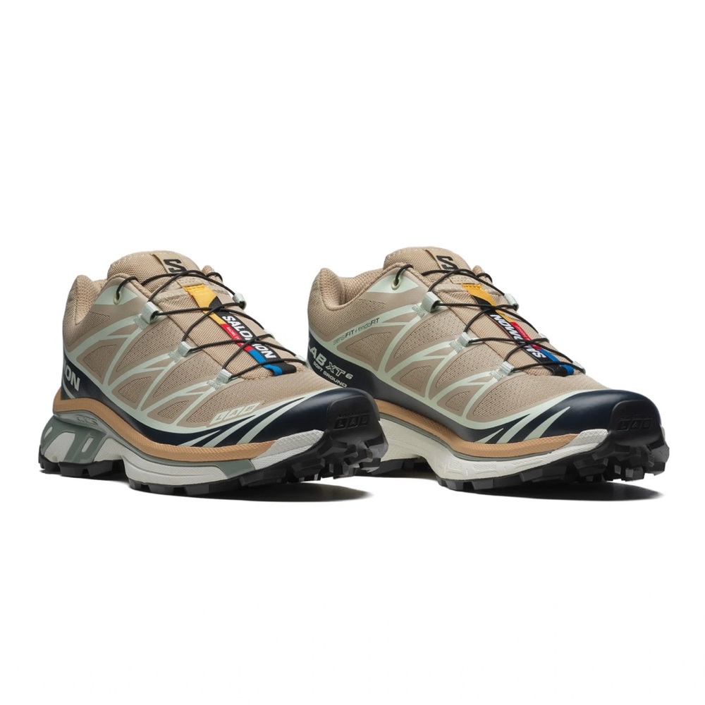 Salomon Beige and Black Trail Running Shoes